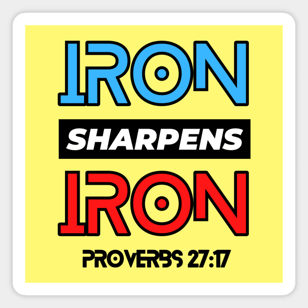 Iron Sharpens Iron | Christian Typography Magnet by All Things Gospel